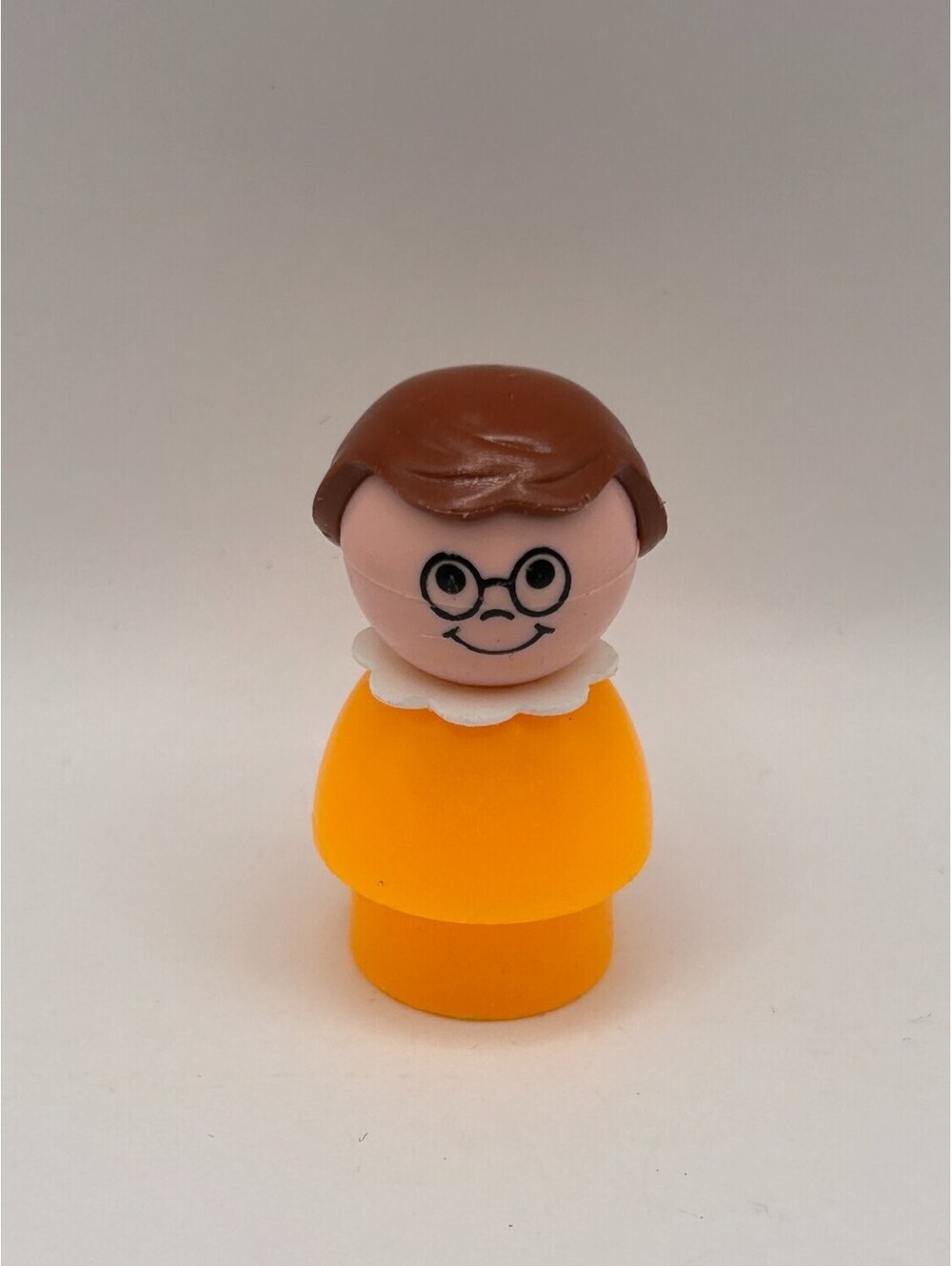 Fisher-Price Little People vintage toy figure teacher or mom with glasses Yellow